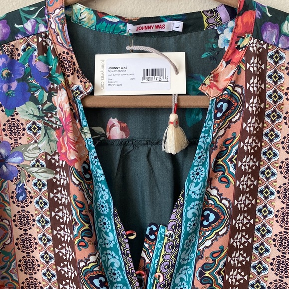 Johnny Was 100% silk Hari tunic top - Picture 3 of 10